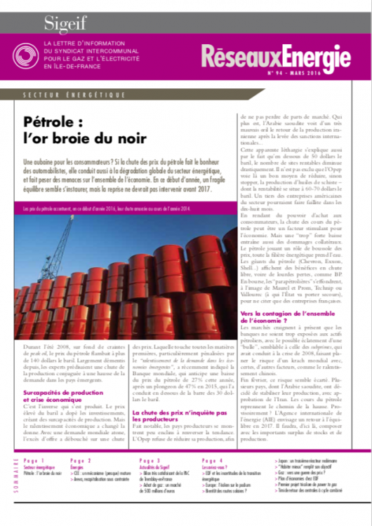 RESEAUX ENERGIE N°94 MARS 2016