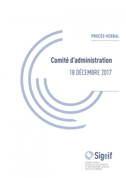 PV COMITÉ DU 18 DÉCEMBRE 2017