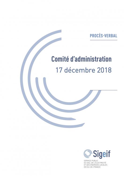 PV COMITÉ DU 17 DÉCEMBRE 2018