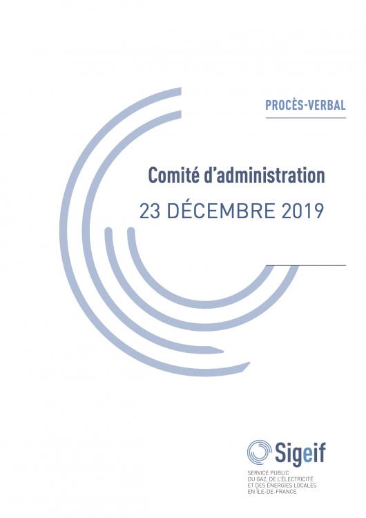 PV COMITÉ DU 23 DÉCEMBRE 2019