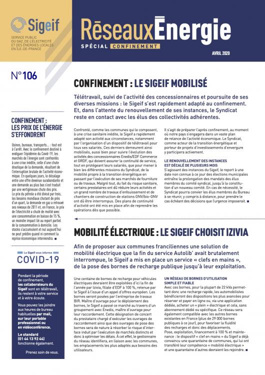 RESEAUX ENERGIE N°106 - 04/20 - Spécial Confinement