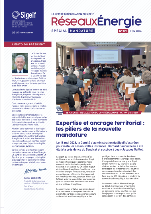 Newsletter du Sigeif - édition spéciale mandature